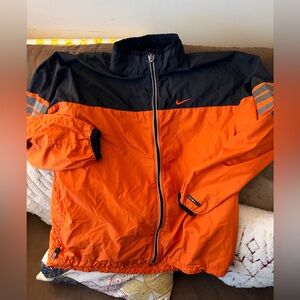 Nike Vintage Orange Black Windbreaker Jacket XL Full Zip Streetwear